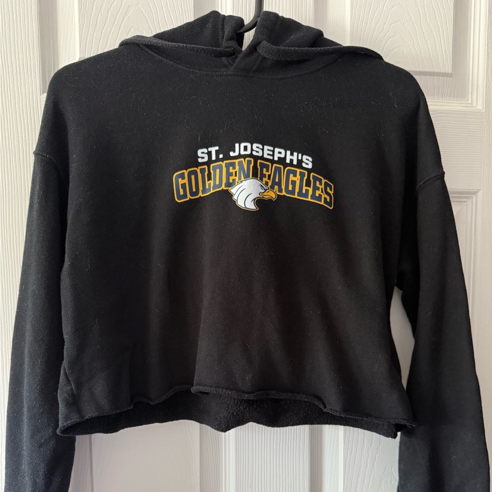 St. Joseph's University Golden Eagles Woman’s Black Cropped Sweatshirt Small